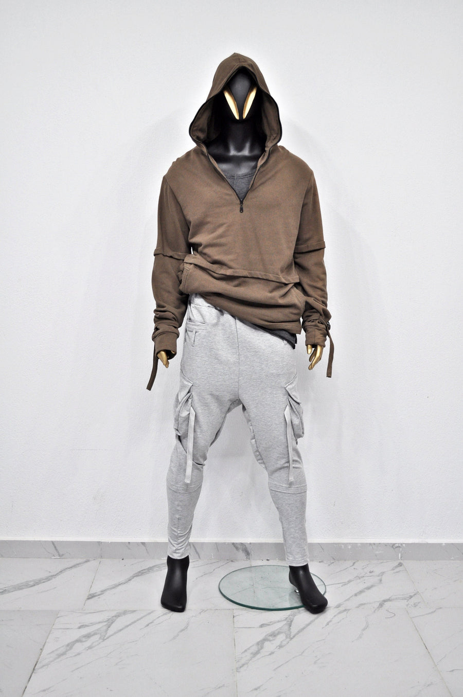 XS - 8XL Men's Drop Crotch Ninja Webbing Baggy Pant,Harem Jogger,Relaxed Sweatpants,Multi Strap Cargo,Slim Tappered,Hiphop,Streetwear-BB204