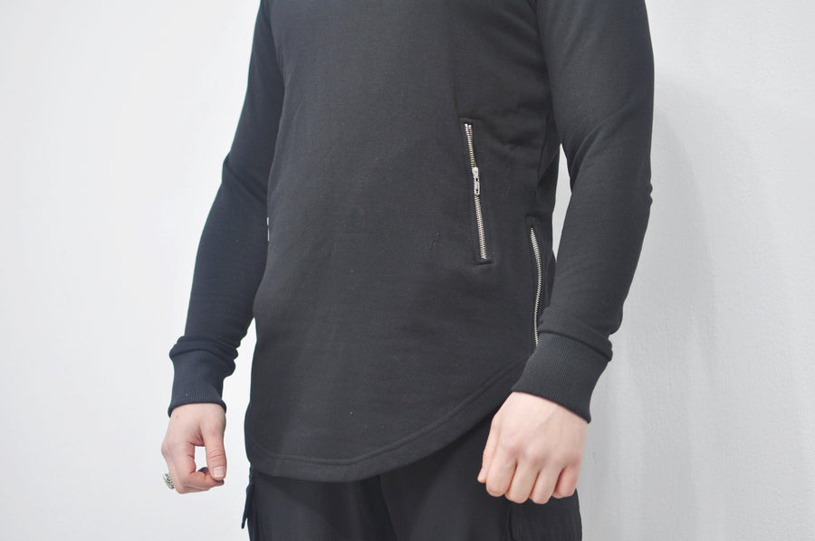 XS - 8XL Men's Asymmetric Zip-up Sides and Pockets Curved Hem Hooded Fitted HoodieTop,Steampunk Cyberpunk Gothic,Fleece Streetwear-BB0145