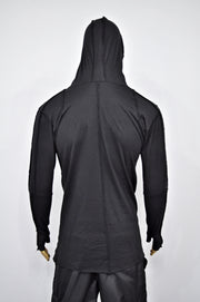 XS-8XL Men's Black Long Sleeve,Turtle Neck Thumb Hole Shirts Jumper Cardigan,Sweater,Quilted Utility Dystopian Top,Capsule Whimsigoth -BB471