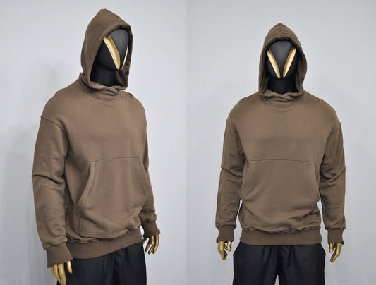 XS - 8XL Men's Oversized Boxyfit Cargo Raw Edges Hoodie / Essentials Streetwear Hoodie / Fleece Hoodie / Gothic Pullover - BB033
