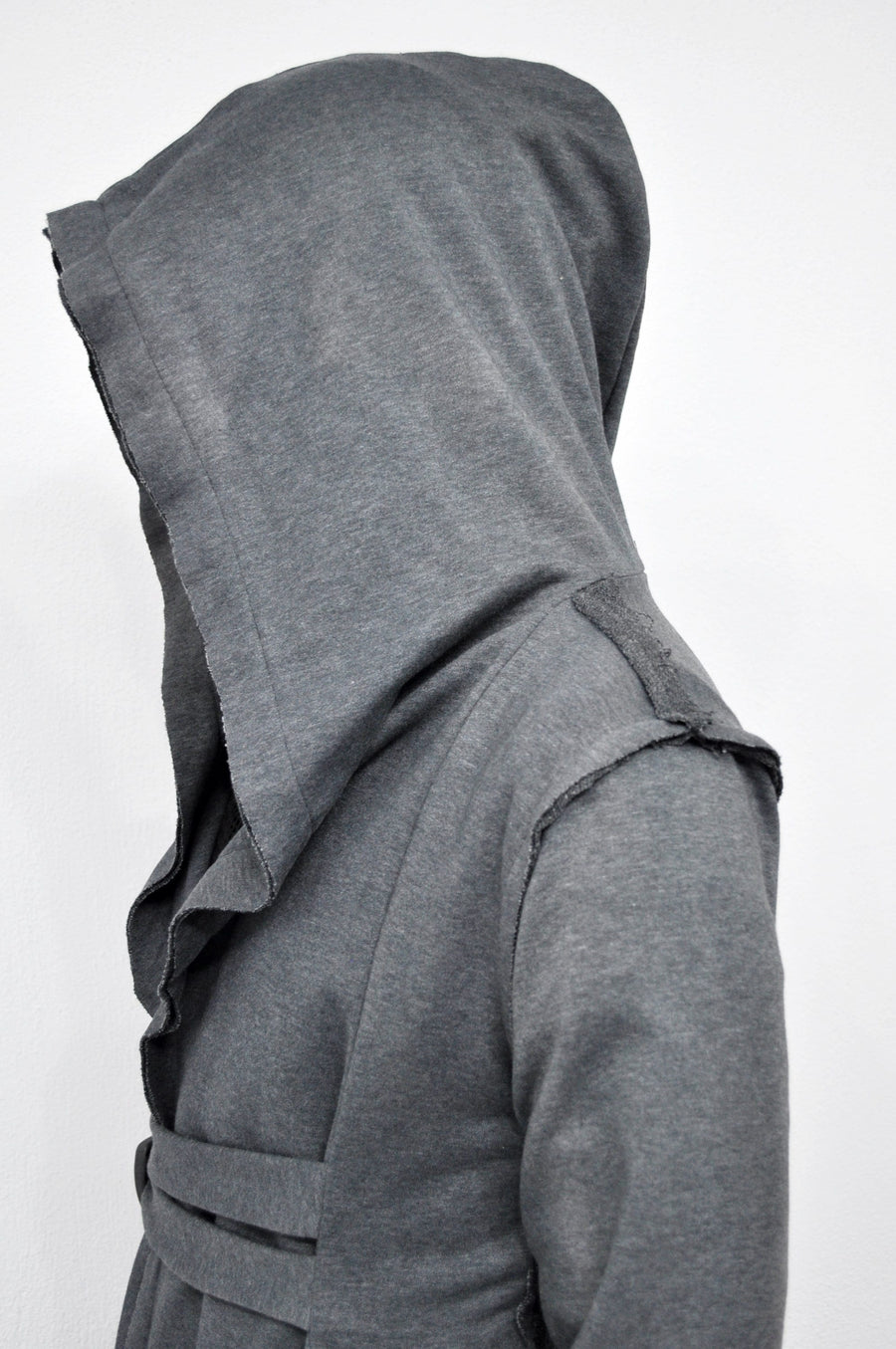 XS-8XL Men's Creed GiantHood Asymetric Cardigan JACKET Hoodie,Ashassin SteamPunk Thumb Hole,Kimono Futuristic-Apocalyptic Dystopian-BB0102