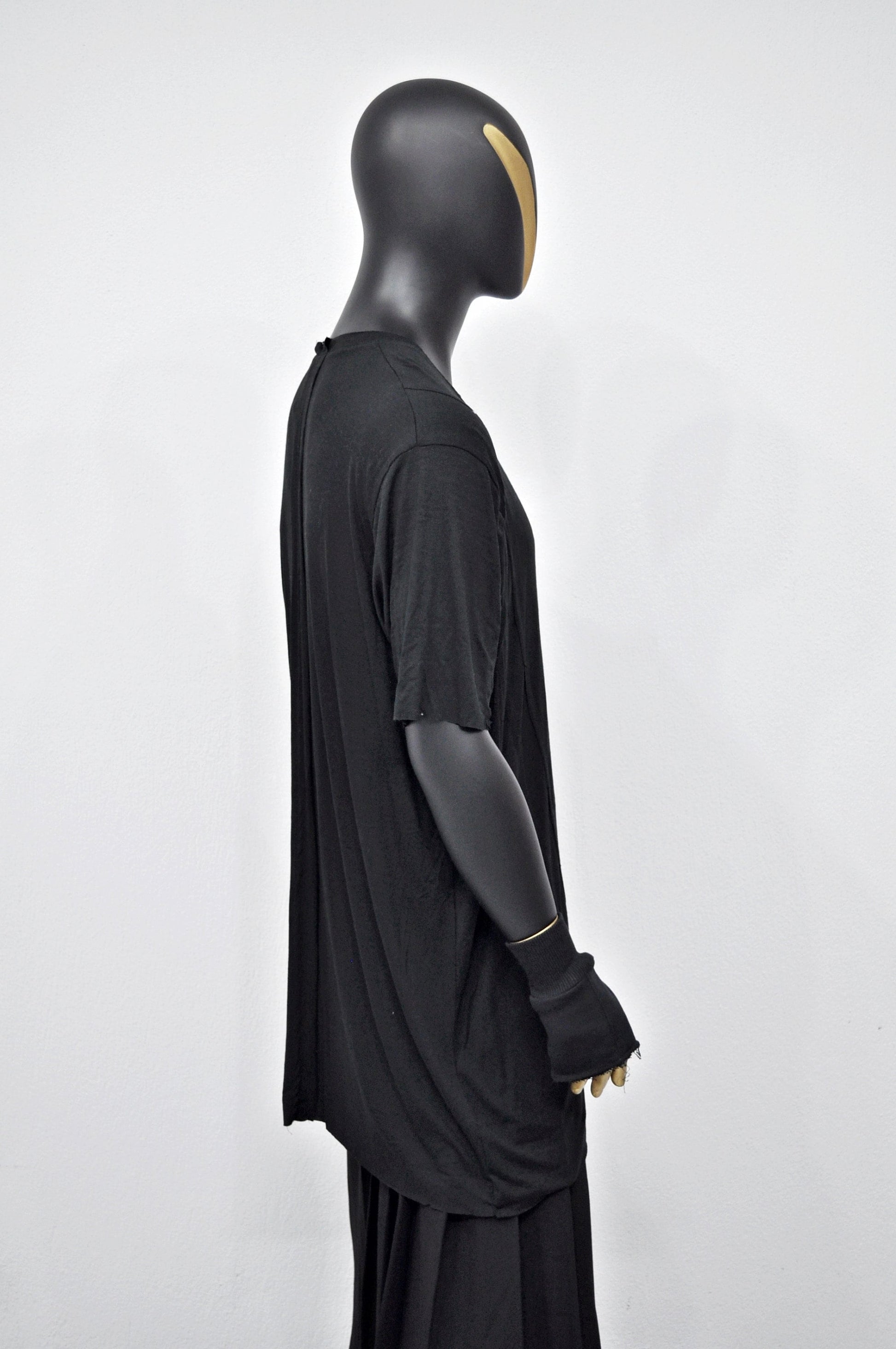 XS-8XL Short Sleeve Overlong Loose T-shirt,Rear Back Stripe,Irregular,Capsule Whimsigoth,Techwear,Streetwear Extended Oversize Shirt-BB491