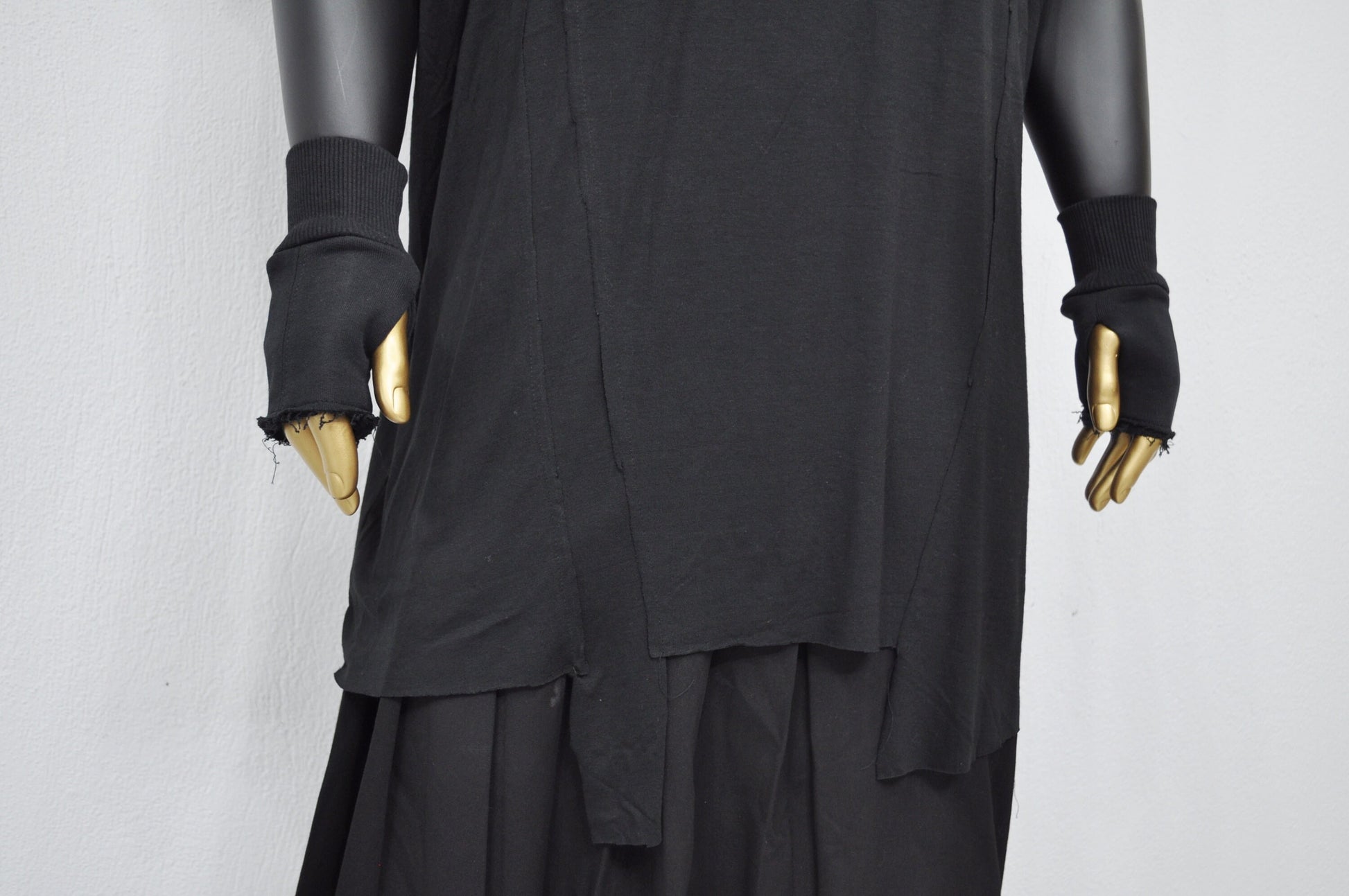 XS-8XL Short Sleeve Overlong Loose T-shirt,Rear Back Stripe,Irregular,Capsule Whimsigoth,Techwear,Streetwear Extended Oversize Shirt-BB491