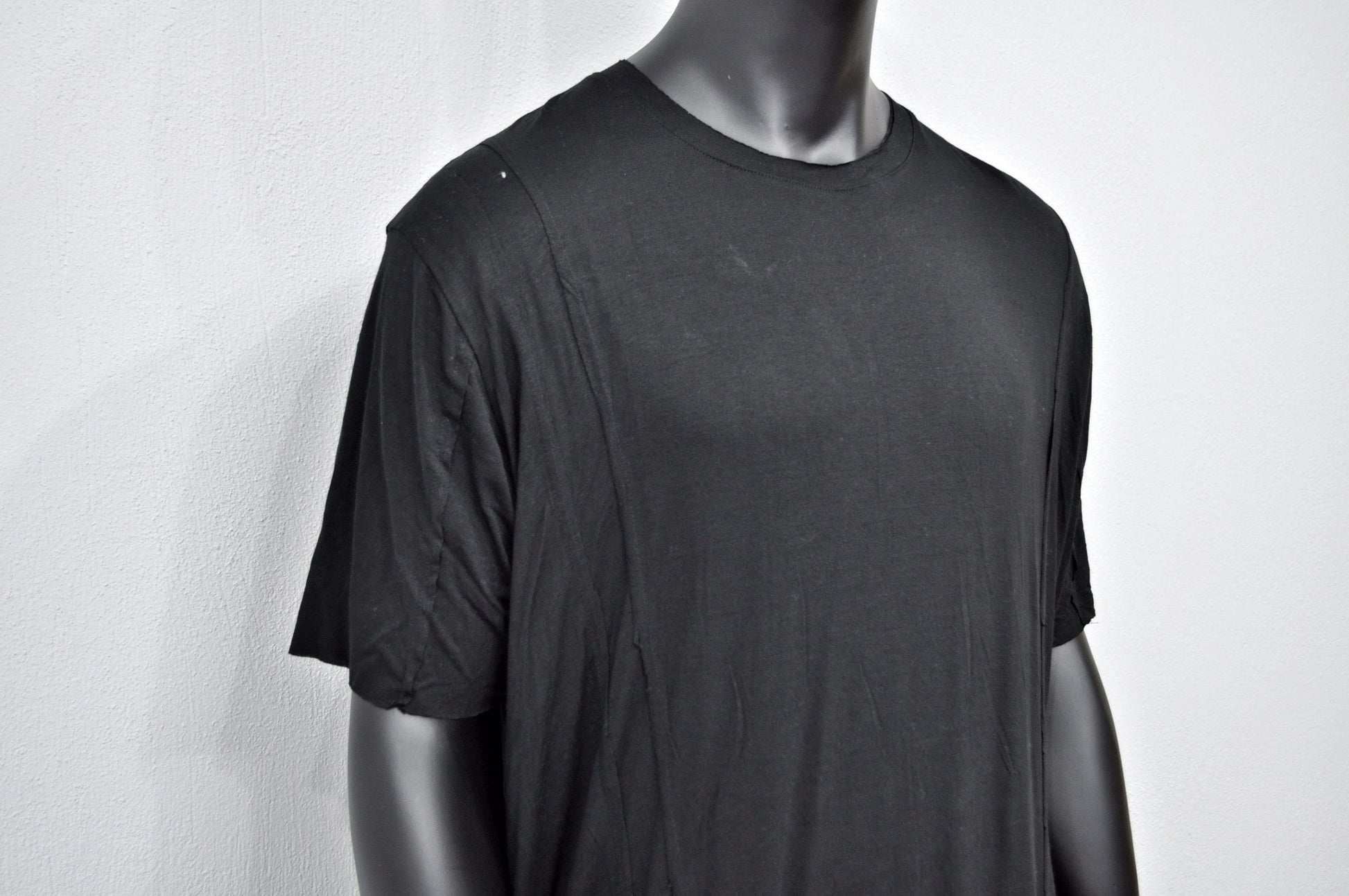 XS-8XL Short Sleeve Overlong Loose T-shirt,Rear Back Stripe,Irregular,Capsule Whimsigoth,Techwear,Streetwear Extended Oversize Shirt-BB491