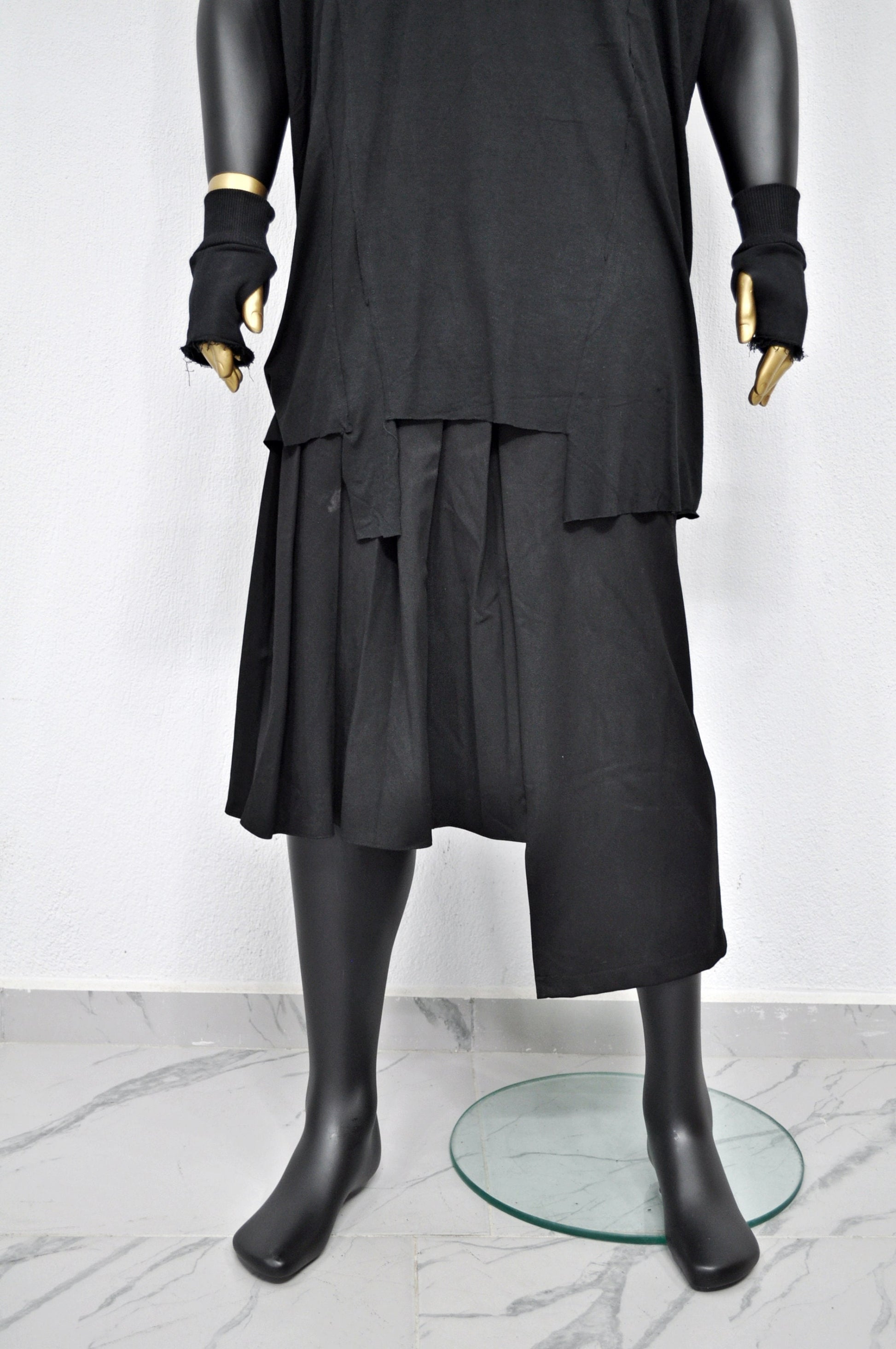 XS - 8XL High Street Wrap Pleated Skirt Kilt /Relaxed Fitted , Cyberpunk Steampunk,Gothic,Streetwear Futuristic Clothing - BB837