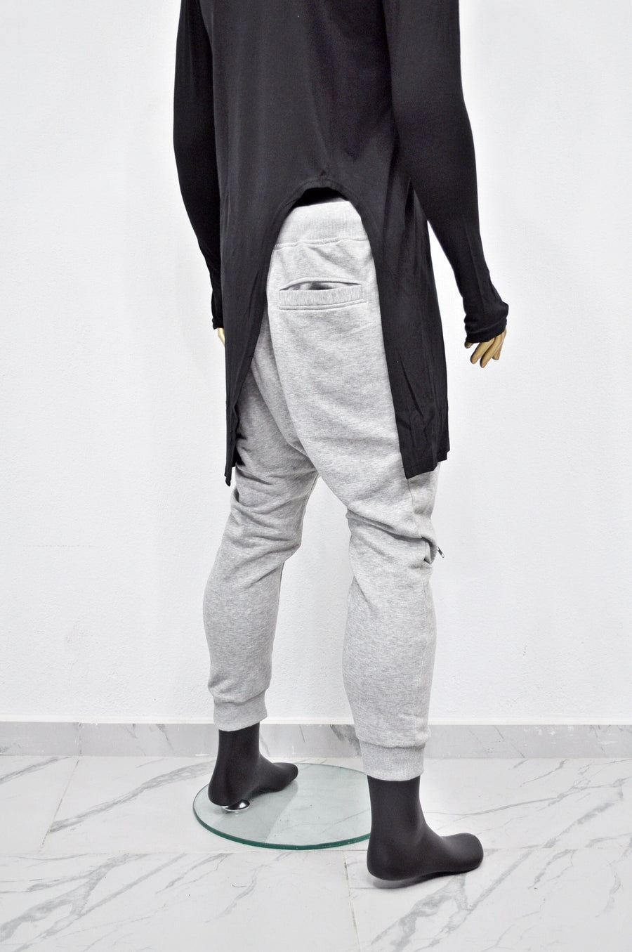 XS - 8XL Men's Front 3way Zipper Jogger,Low Crotch Harem Jogger ,Relaxed Sweatpants,Slim Fit Tappered, Steampunk,Gothic,Streetwear-BB276
