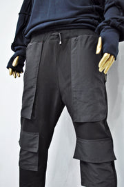 XS - 8XL Men's Drop Crotch Multi Twill Pocket Cargo Baggy Pant,Harem Jogger,Relaxed Sweatpants,Slim Fit Zip Tappered,Streetwear -BB226