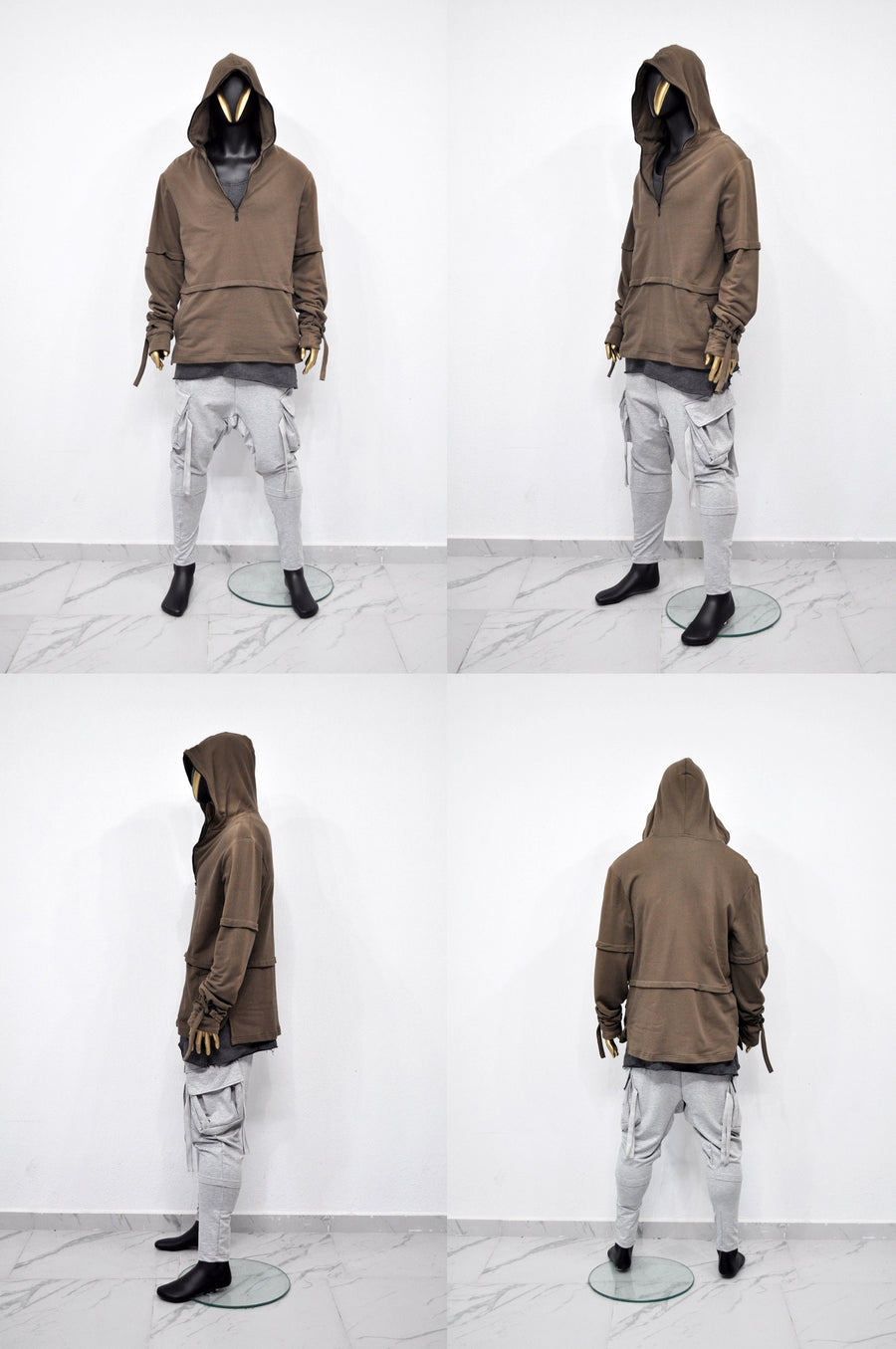 XS - 8XL Men's Drop Crotch Ninja Webbing Baggy Pant,Harem Jogger,Relaxed Sweatpants,Multi Strap Cargo,Slim Tappered,Hiphop,Streetwear-BB204