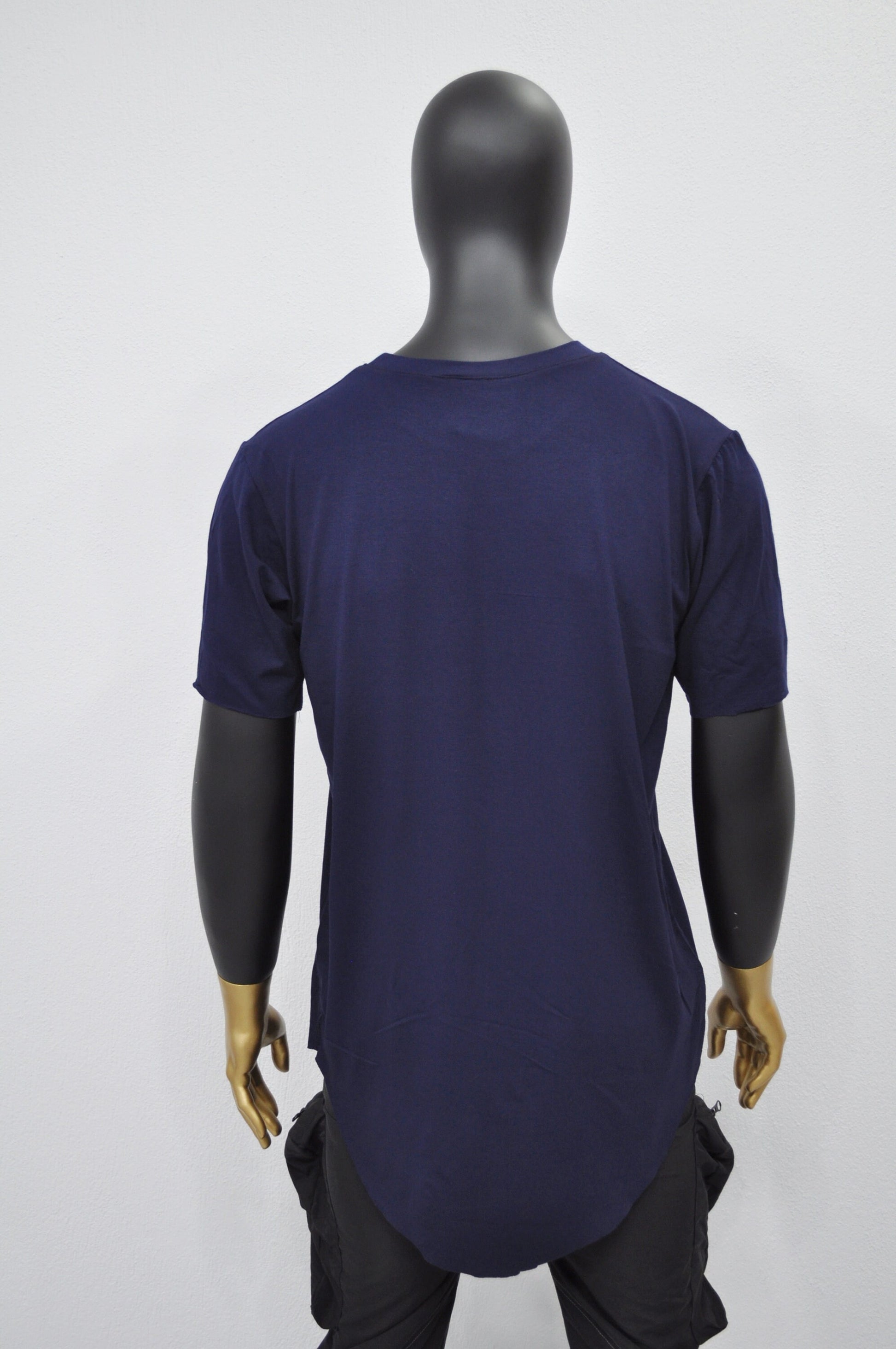 XS-8XL Men's Aymmetrical Viscose Cotton Short Sleeve Wide Neck Lengthen Extended Oval Tee Tshirt/Techwear Streetwear Shirt SS2025-BB405