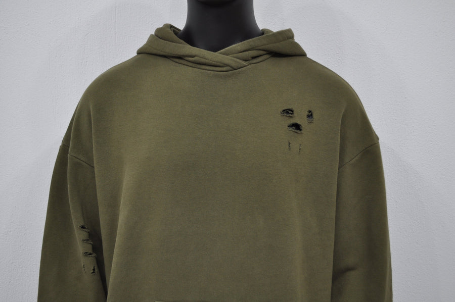 XS-8XL Men's Oversized Destroyed Rip Fleece Jumper Hoodie,Drop Shoulder,Pullover,Cyber SteamPunk,Futuristic-Apocalyptic Dystopian-BB072