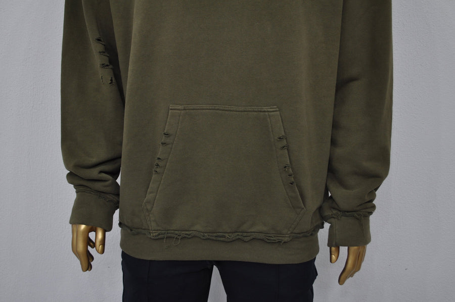 XS-8XL Men's Oversized Destroyed Rip Fleece Jumper Hoodie,Drop Shoulder,Pullover,Cyber SteamPunk,Futuristic-Apocalyptic Dystopian-BB072