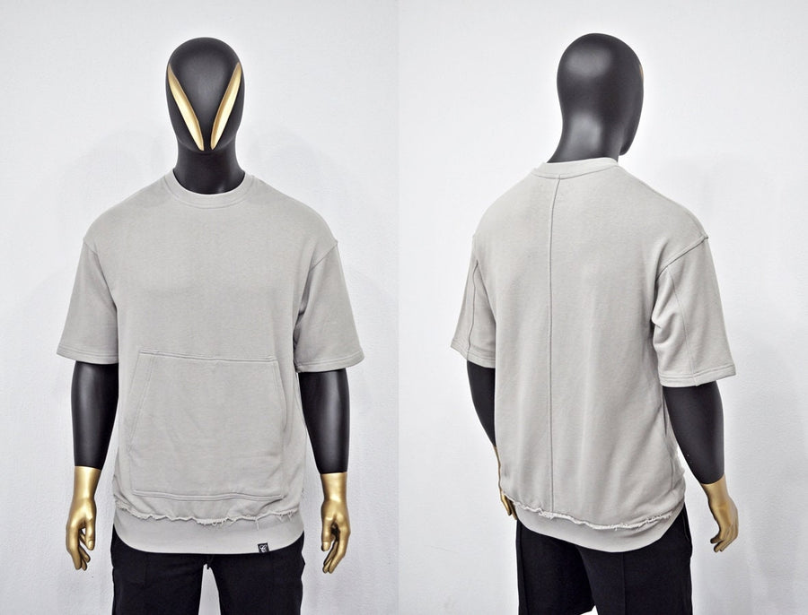 XS - 8XL Men's Boxyfit Short Sleeve Casual Raw Edges Hoodie,Kangaroo Pocket Essentials Pullover,Fleece Jumper / Thick Tshirt-BB032KISAKOL