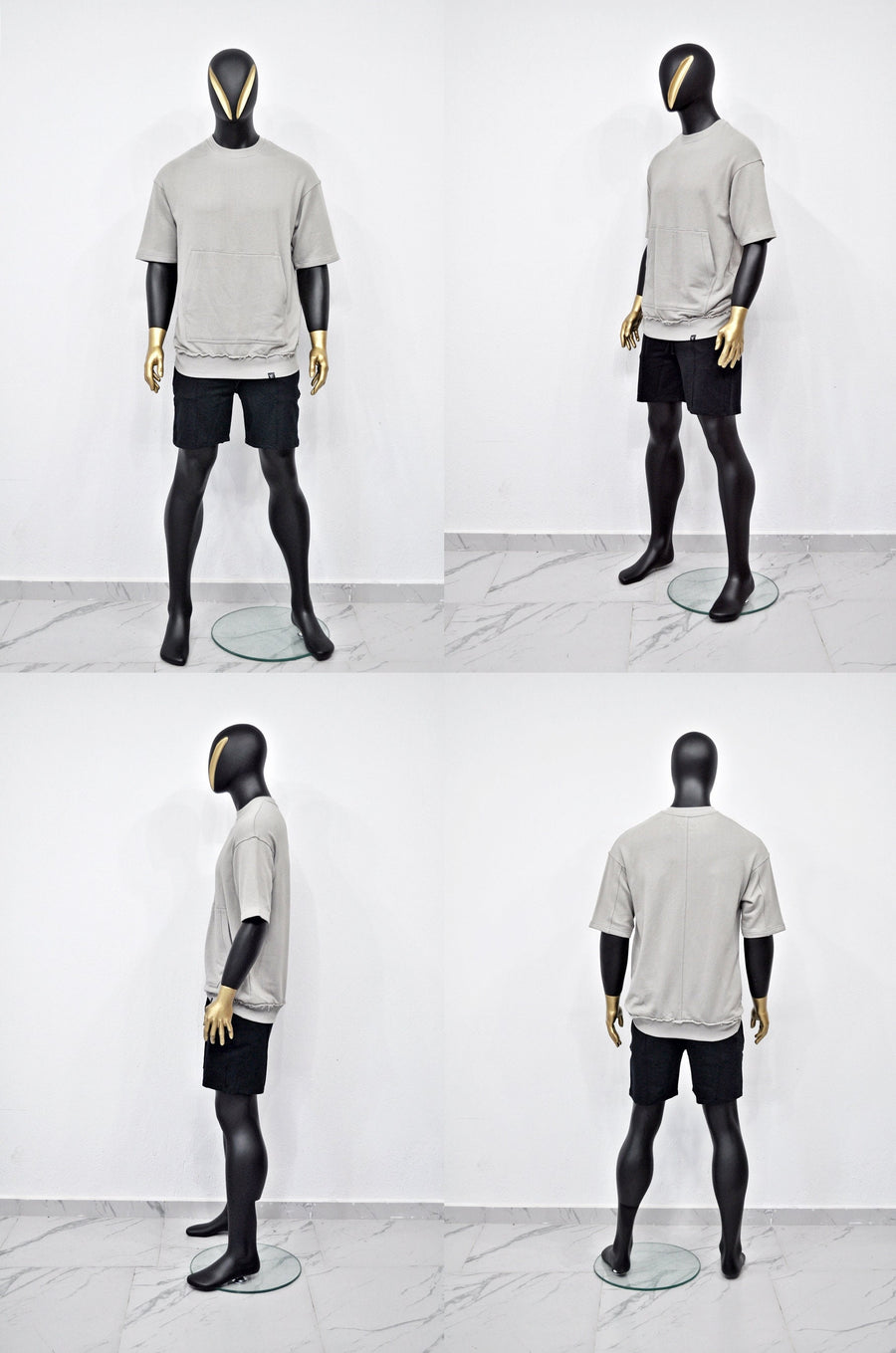 XS - 8XL Men's Boxyfit Short Sleeve Casual Raw Edges Hoodie,Kangaroo Pocket Essentials Pullover,Fleece Jumper / Thick Tshirt-BB032KISAKOL