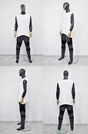 XS-8XL Men's Asymmetric Hem Essential Long Tank Top, Oval V Hem,Capsule Collection,Extended Tshirt, Streetwear Shirt-BB449