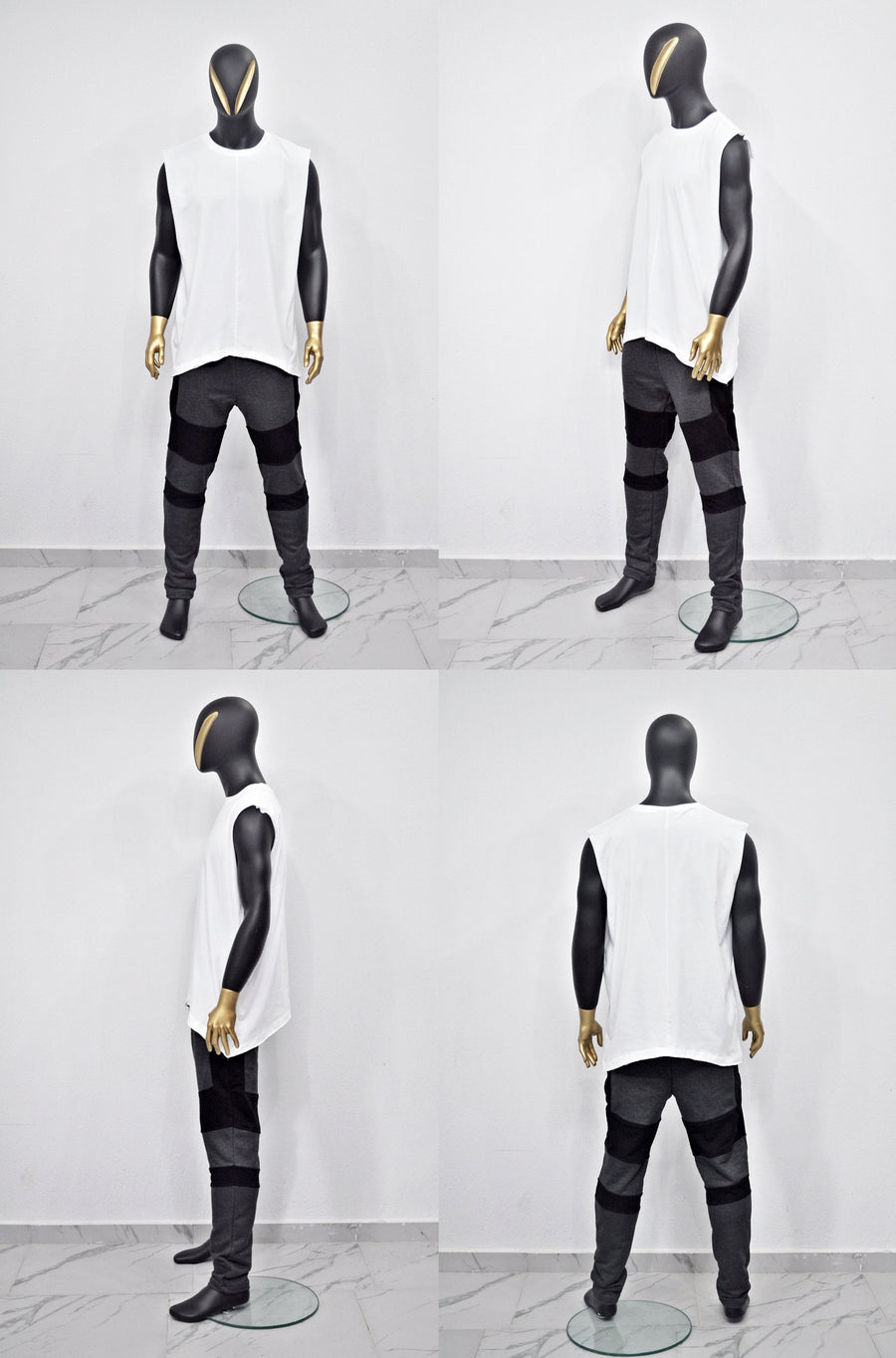 XS-8XL Men's Asymmetric Hem Essential Long Tank Top, Oval V Hem,Capsule Collection,Extended Tshirt, Streetwear Shirt-BB449