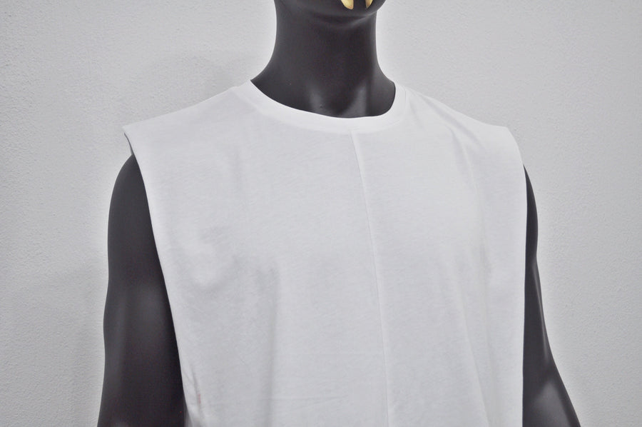 XS-8XL Men's Asymmetric Hem Essential Long Tank Top, Oval V Hem,Capsule Collection,Extended Tshirt, Streetwear Shirt-BB449