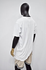 XS-8XL Men's Asymmetrical Front Cut Short Sleeve Relaxed T-shirt,Round Neck Capsule Collection,Extended Essentials,Streetwear Shirt-BB434