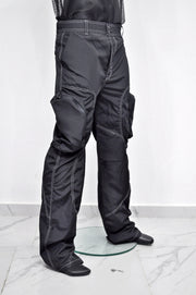 XS - 8XL Black Utility Loose 3D Contrast Stitching Cargo Pants,Relaxed,Low Crotch,Cyberpunk Steampunk,Regalo,Kreso,Ashashin Streetwear-BB291