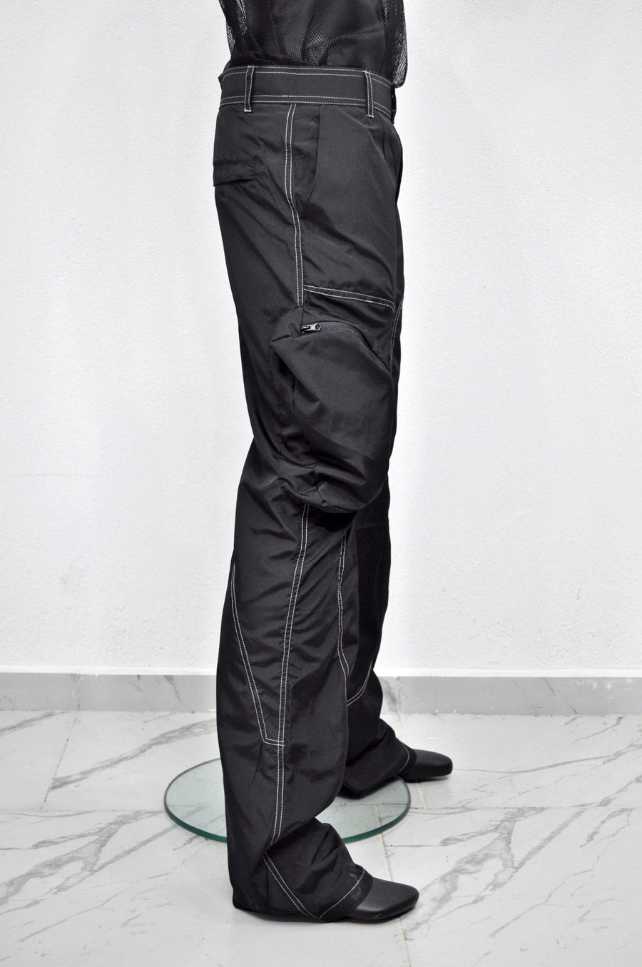 XS - 8XL Black Utility Loose 3D Contrast Stitching Cargo Pants,Relaxed,Low Crotch,Cyberpunk Steampunk,Regalo,Kreso,Ashashin Streetwear-BB291