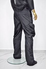 XS - 8XL Black Utility Loose 3D Contrast Stitching Cargo Pants,Relaxed,Low Crotch,Cyberpunk Steampunk,Regalo,Kreso,Ashashin Streetwear-BB291