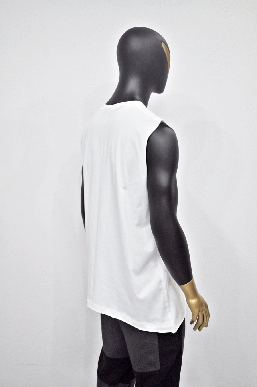 XS-8XL Men's Asymmetric Hem Essential Long Tank Top, Oval V Hem,Capsule Collection,Extended Tshirt, Streetwear Shirt-BB449