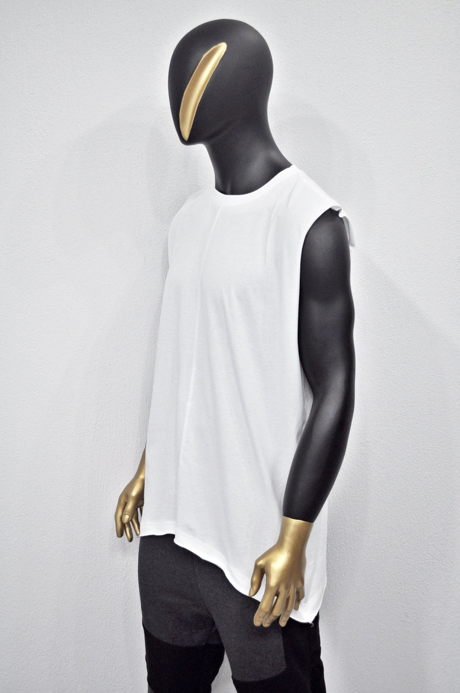 XS-8XL Men's Asymmetric Hem Essential Long Tank Top, Oval V Hem,Capsule Collection,Extended Tshirt, Streetwear Shirt-BB449