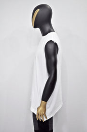XS-8XL Men's Asymmetric Hem Essential Long Tank Top, Oval V Hem,Capsule Collection,Extended Tshirt, Streetwear Shirt-BB449