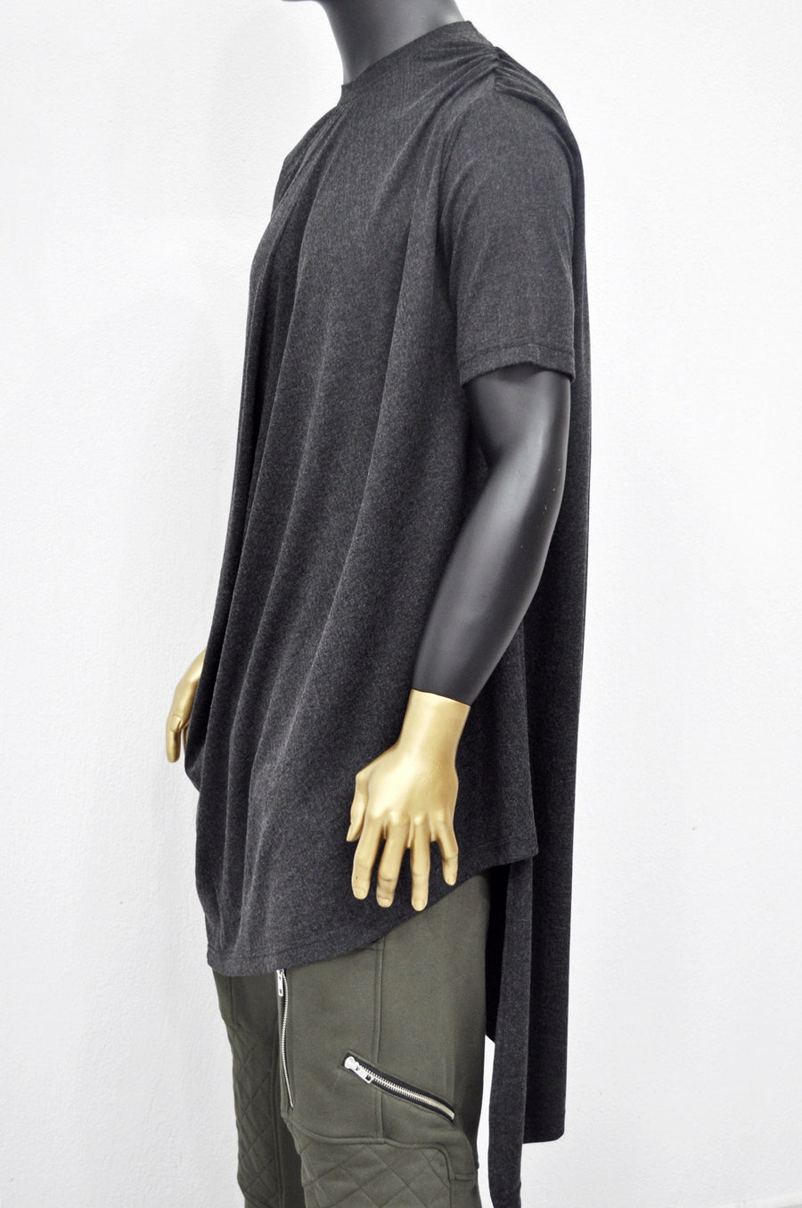 XS-8XL Asymmetrical Draped Viscose Cotton Ann Original Design Retro Silhouette Deconstruction Design Dress Tunic,Short Sleeve Lengthen-BB528