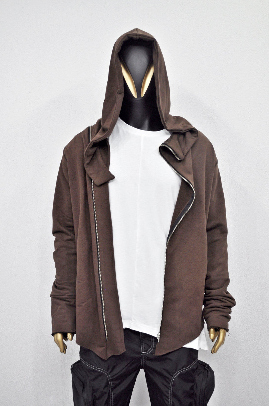 XS - 8XL Men's Asymmetric Full Zip Oversized Hood Cyberpunk Hoodie / Regalo Ashashin Hoodie / Fleece Hoodie / Gothic Hoodie- BB080