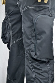 XS - 8XL Black Utility Loose 3D Contrast Stitching Cargo Pants,Relaxed,Low Crotch,Cyberpunk Steampunk,Regalo,Kreso,Ashashin Streetwear-BB291