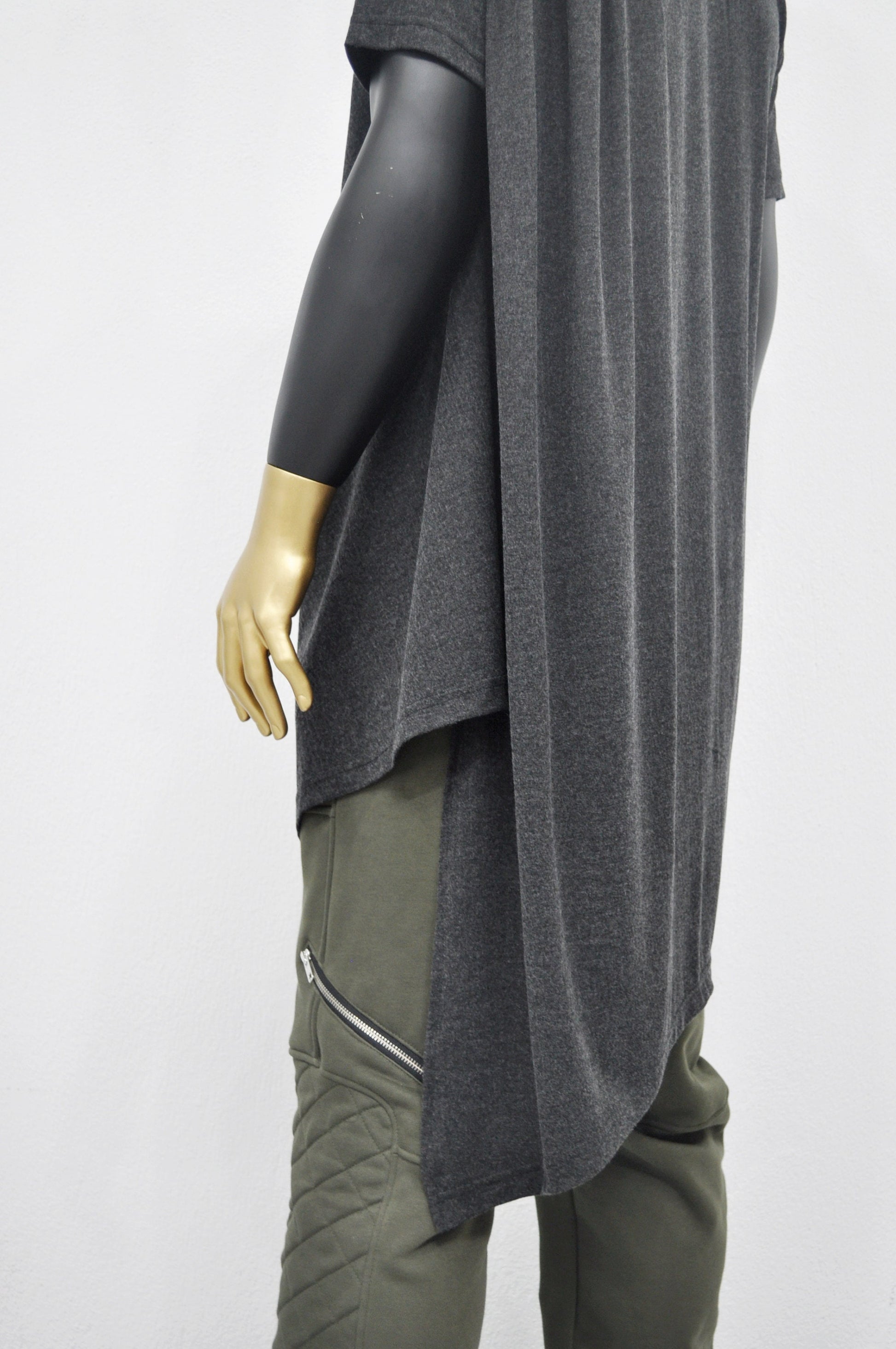 XS-8XL Asymmetrical Draped Viscose Cotton Ann Original Design Retro Silhouette Deconstruction Design Dress Tunic,Short Sleeve Lengthen-BB528
