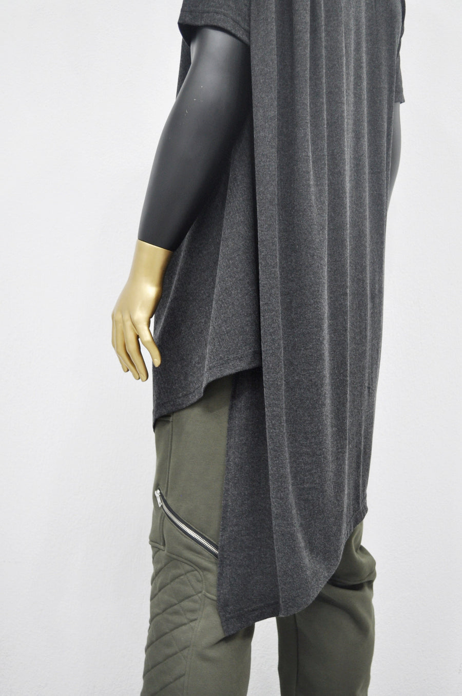 XS-8XL Asymmetrical Draped Viscose Cotton Ann Original Design Retro Silhouette Deconstruction Design Dress Tunic,Short Sleeve Lengthen-BB528