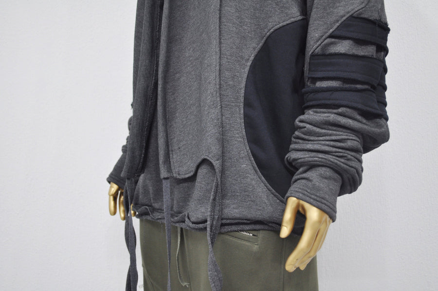 XS-8XL Washed Look Distressed Scarf Oversize Hood,High Neck Pullover,Ninja Mask Assassin,Steampunk Burning Man Designer Fashion -BB0157