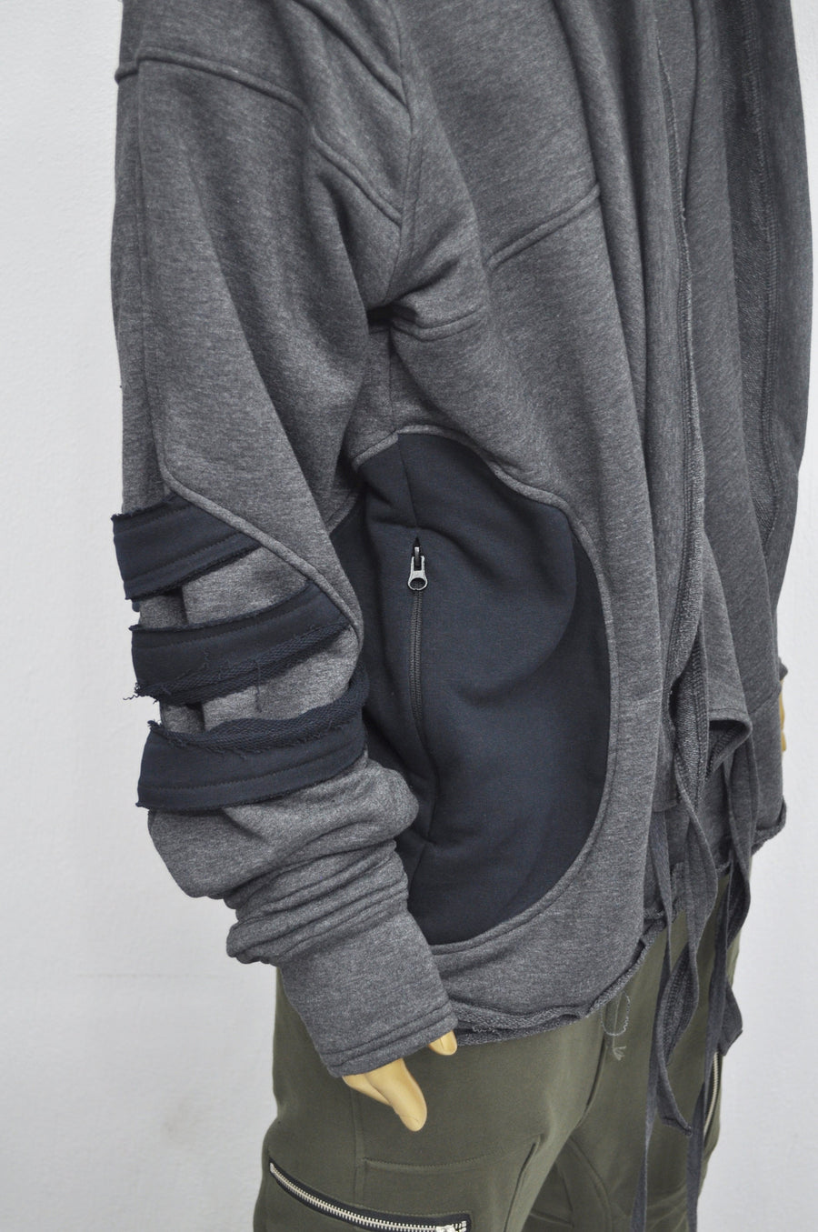 XS-8XL Washed Look Distressed Scarf Oversize Hood,High Neck Pullover,Ninja Mask Assassin,Steampunk Burning Man Designer Fashion -BB0157