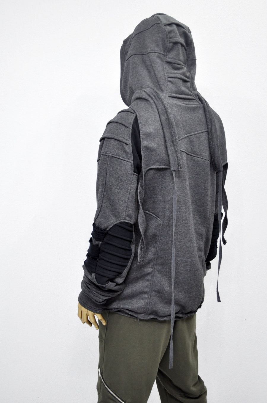 XS-8XL Washed Look Distressed Scarf Oversize Hood,High Neck Pullover,Ninja Mask Assassin,Steampunk Burning Man Designer Fashion -BB0157