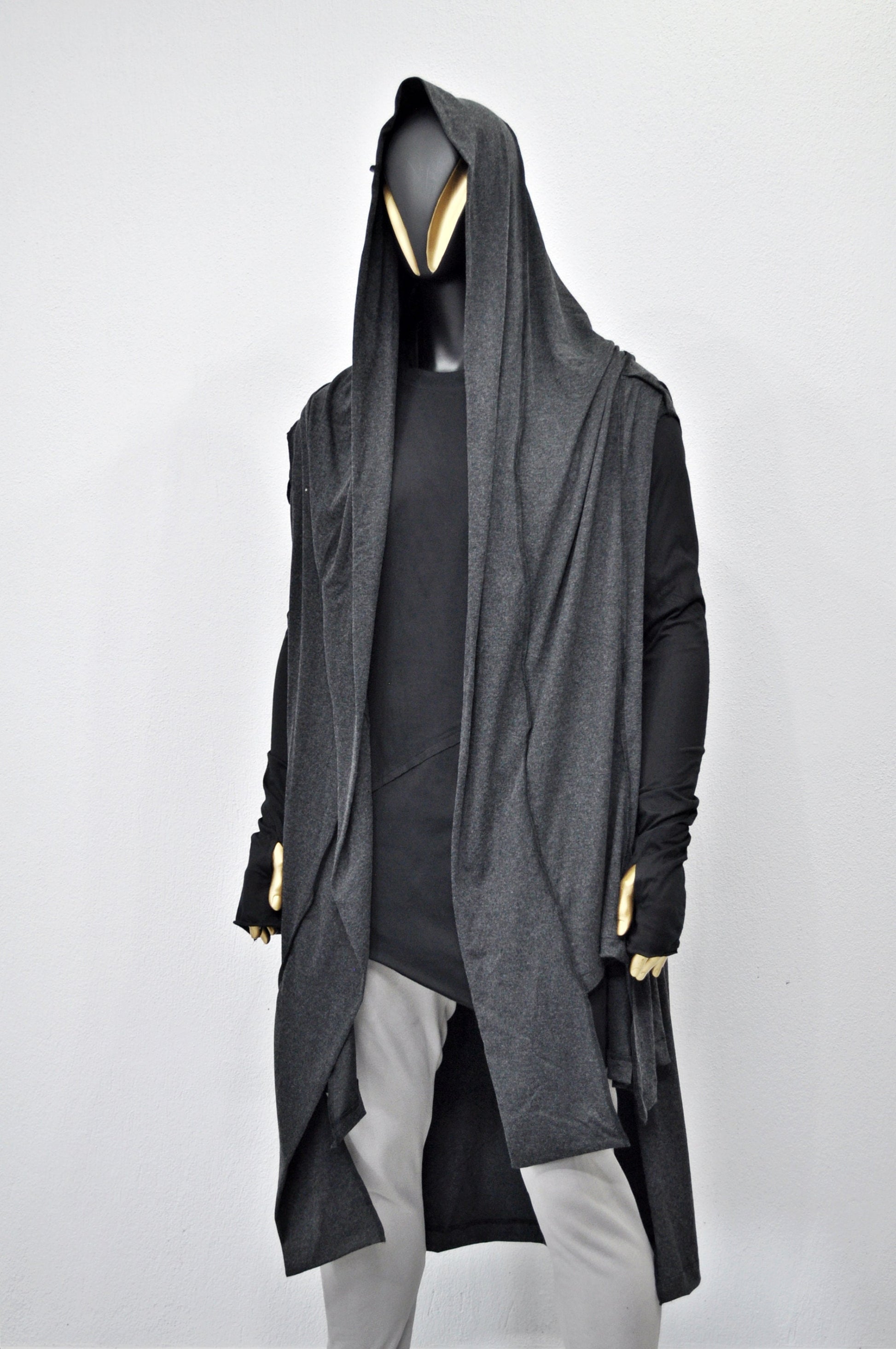 OverLong Poncho Cardigan,Japanese Oversized Sleeveless Shawl