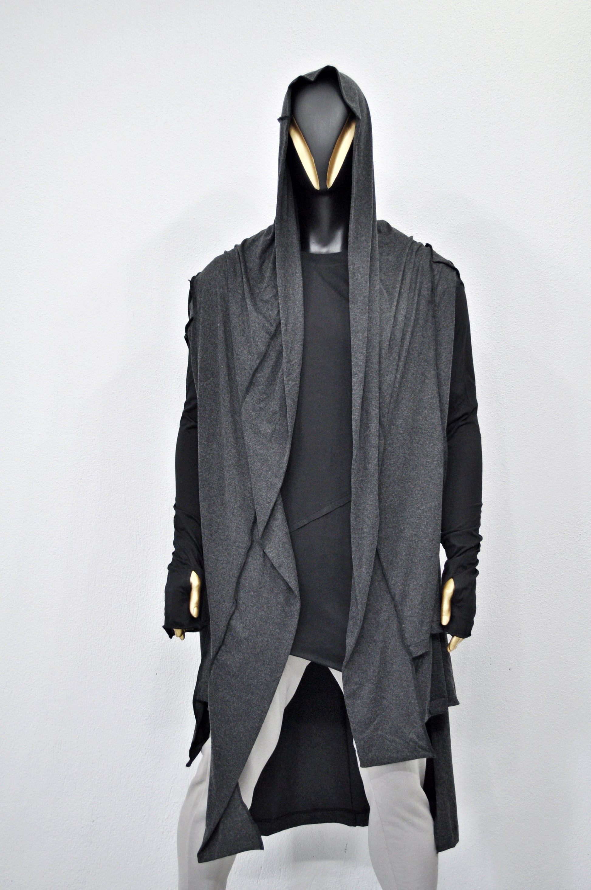 OverLong Poncho Cardigan,Japanese Oversized Sleeveless Shawl