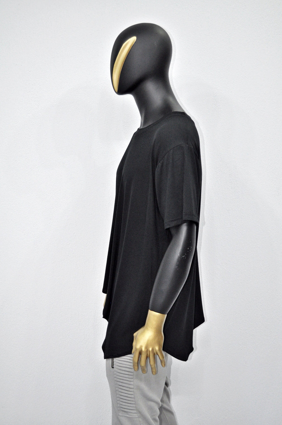 XS-8XL Men's Black T-shirt, Short Sleeve, Geometric Futuristic Top, Loose Viscose Cotton Tee, Summer Festival Halloween Essentials-BB500E