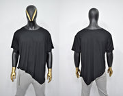 XS-8XL Men's Black T-shirt, Short Sleeve, Geometric Futuristic Top, Loose Viscose Cotton Tee, Summer Festival Halloween Essentials-BB500E