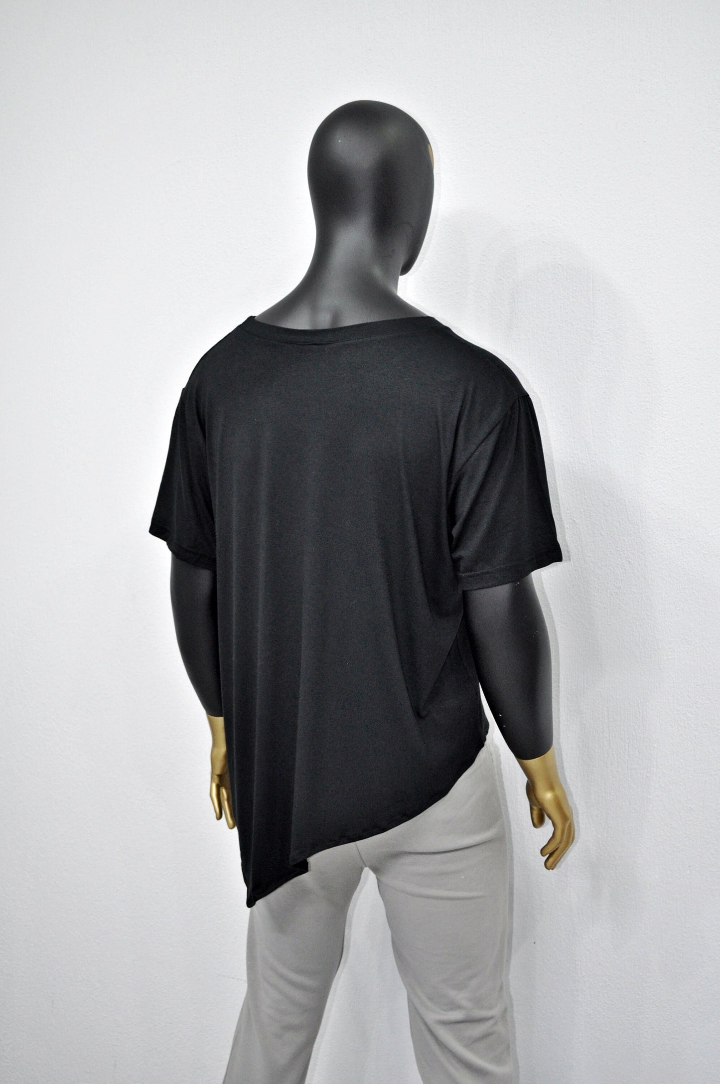 XS-8XL Men's Black T-shirt, Short Sleeve, Geometric Futuristic Top, Loose Viscose Cotton Tee, Summer Festival Halloween Essentials-BB500E