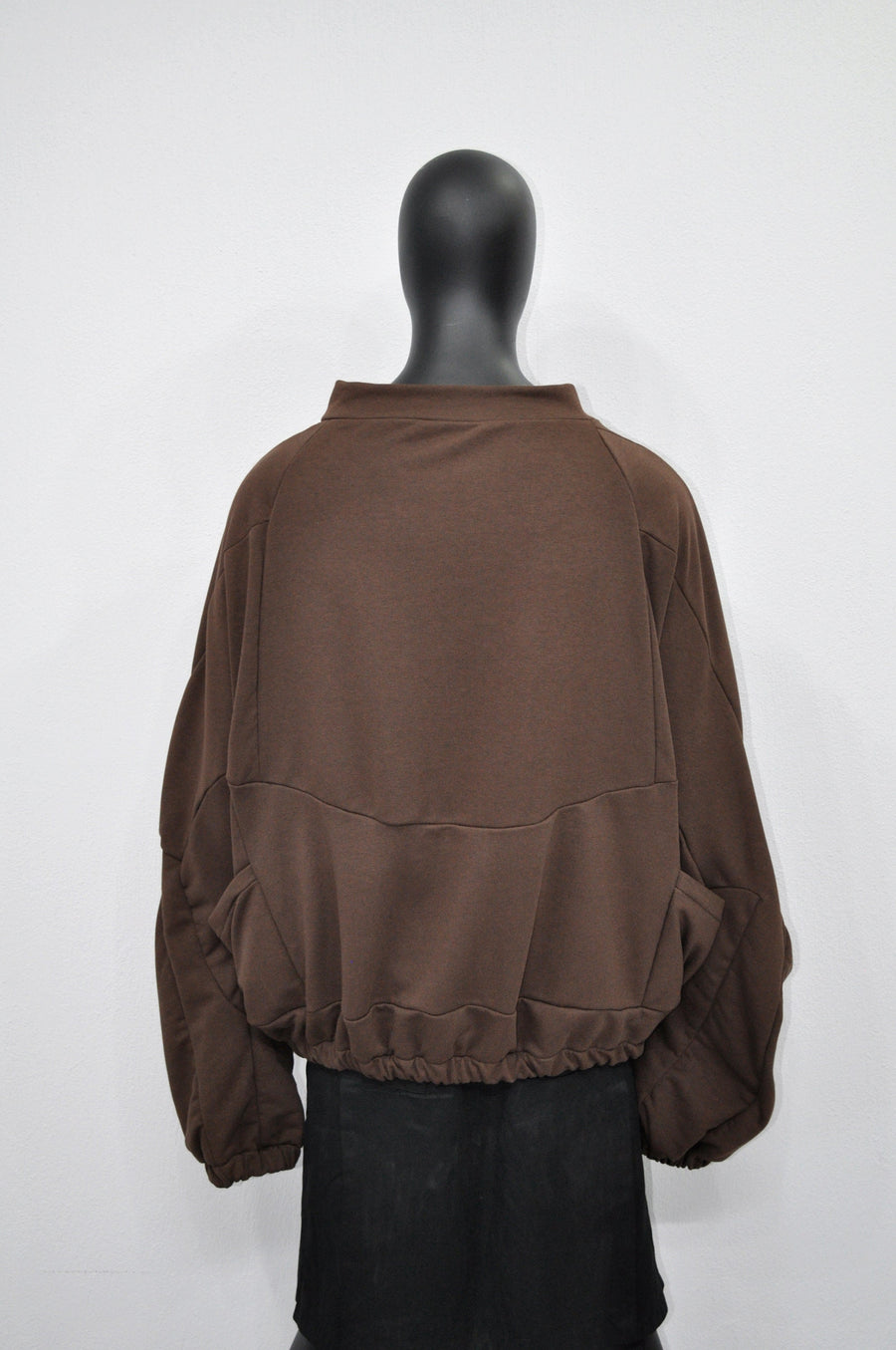 XS-8XL Oversized 1/4 Zip Brown Jacket w/Side Zipper and Pocket,Gift,Reglan Sleeve,Scoop Neck Pullover,Essentials Halloween,Cyber Goth-BB0160