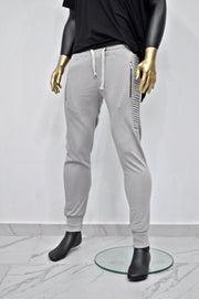 XS-8XL Men's Moto Biker Jogger,Elastic Waist,Zip Pockets,Slim-Fit Quilted Sides,Low Crotch Tappered Harem Relaxed Sweatpant,,Steampunk-BB257
