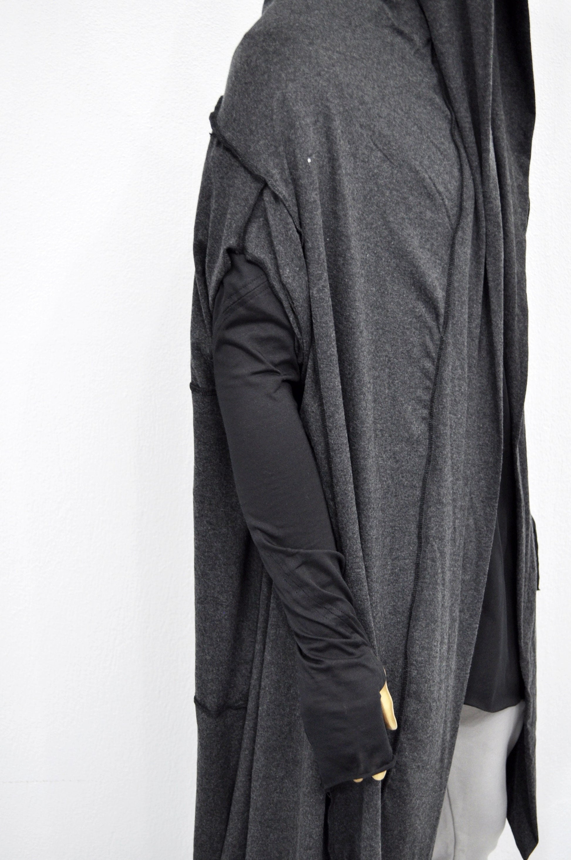 OverLong Poncho Cardigan,Japanese Oversized Sleeveless Shawl