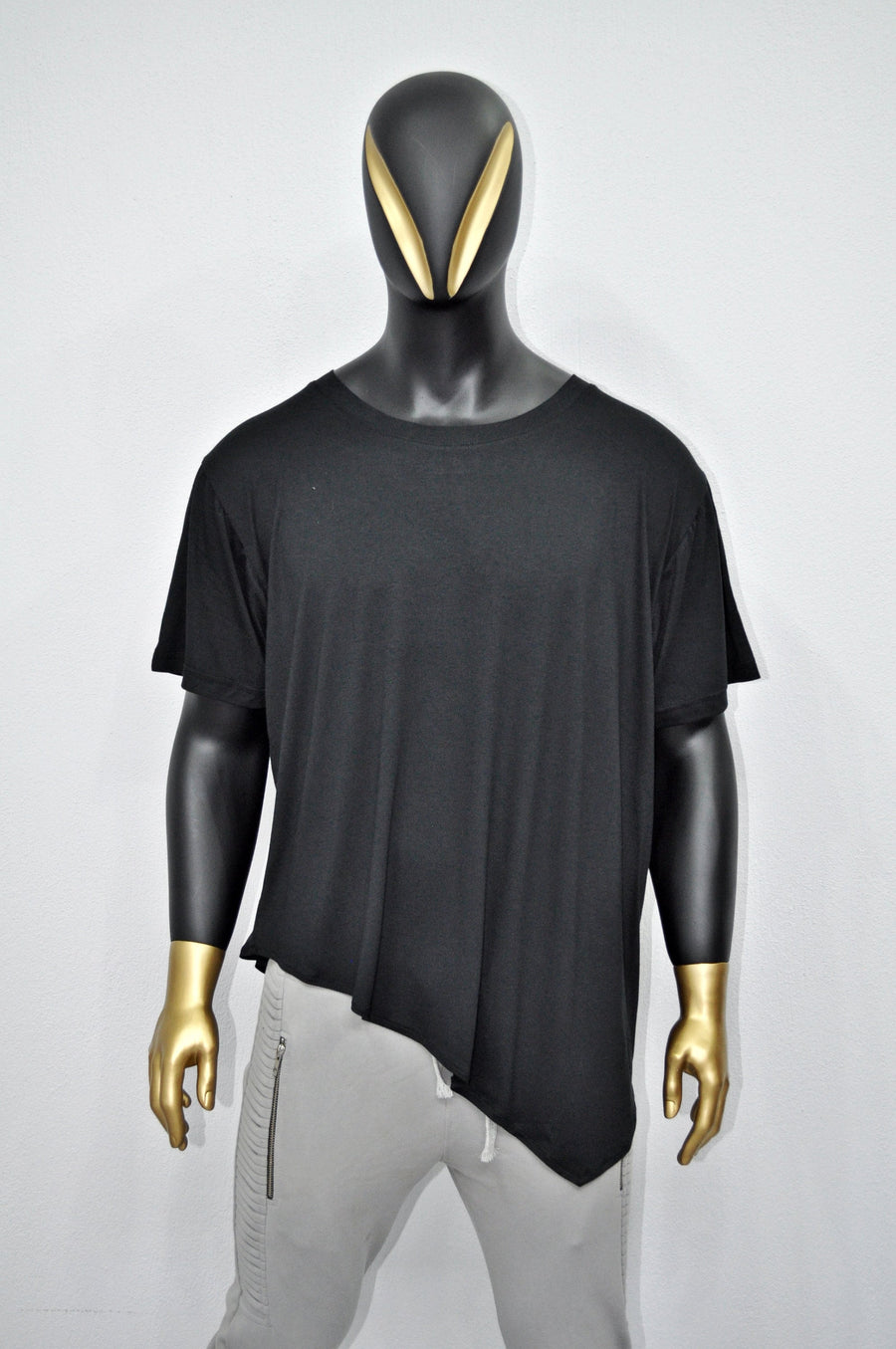 XS-8XL Men's Black T-shirt, Short Sleeve, Geometric Futuristic Top, Loose Viscose Cotton Tee, Summer Festival Halloween Essentials-BB500E