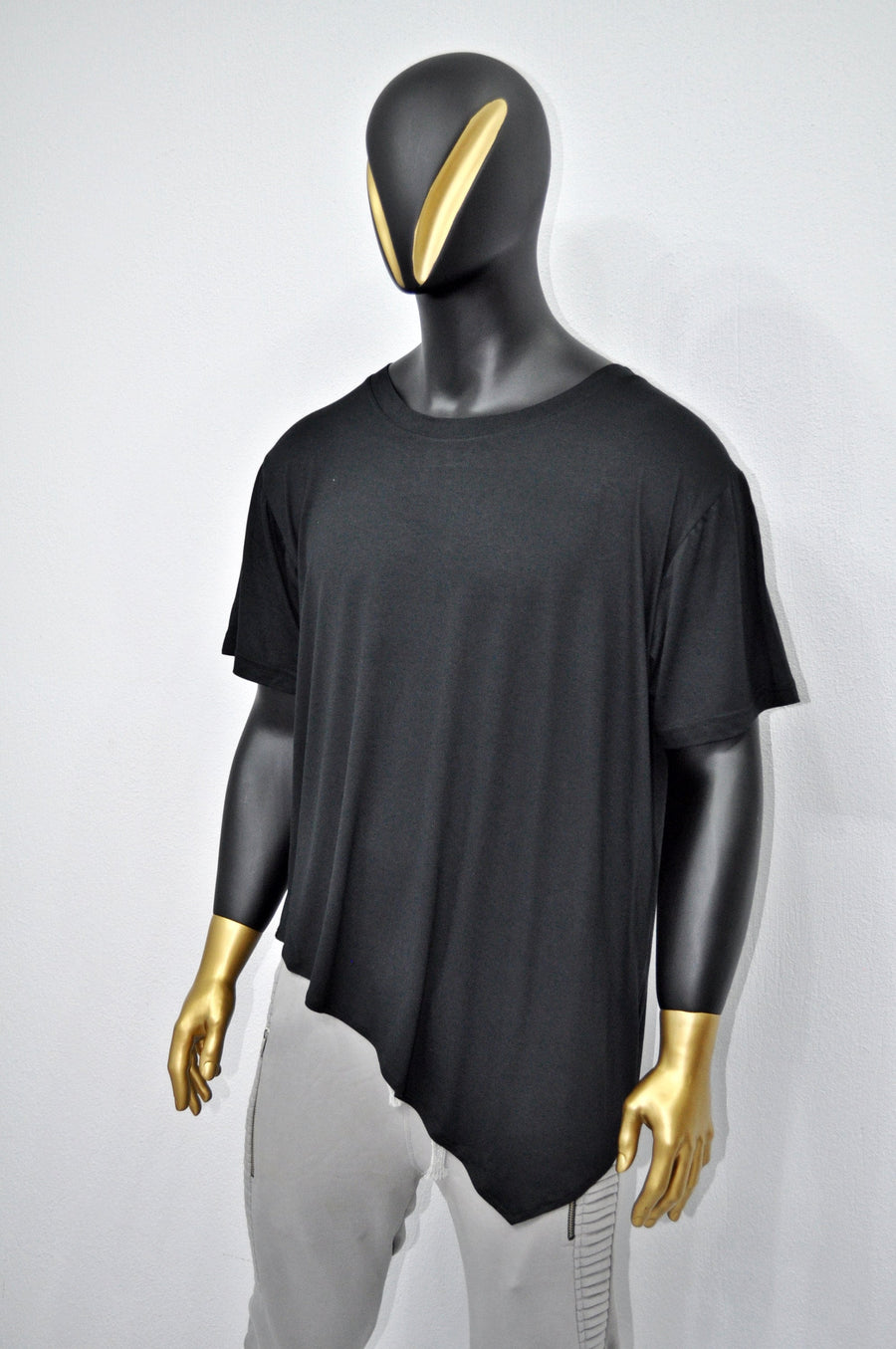 XS-8XL Men's Black T-shirt, Short Sleeve, Geometric Futuristic Top, Loose Viscose Cotton Tee, Summer Festival Halloween Essentials-BB500E