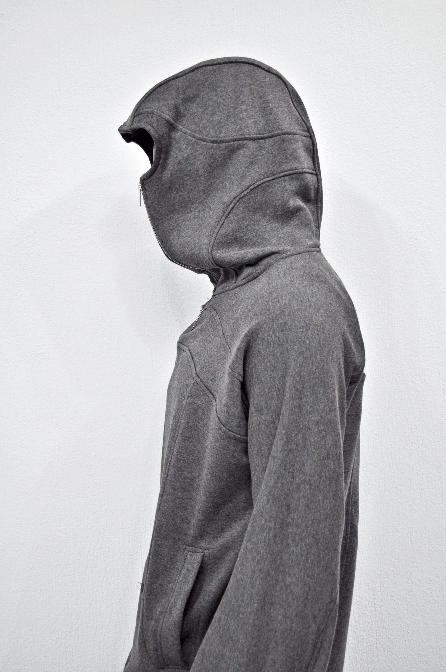 XS-8XL Men's High Quality Asid Wash Look Oversized Hooded Sweatshirt,Half Covering Face Zipper Ashassin ,Cyber Anarchy Burning Man-BB0164