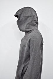 XS-8XL Men's High Quality Asid Wash Look Oversized Hooded Sweatshirt,Half Covering Face Zipper Ashassin ,Cyber Anarchy Burning Man-BB0164