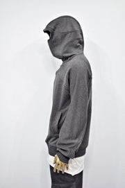 XS-8XL Men's High Quality Asid Wash Look Oversized Hooded Sweatshirt,Half Covering Face Zipper Ashassin ,Cyber Anarchy Burning Man-BB0164