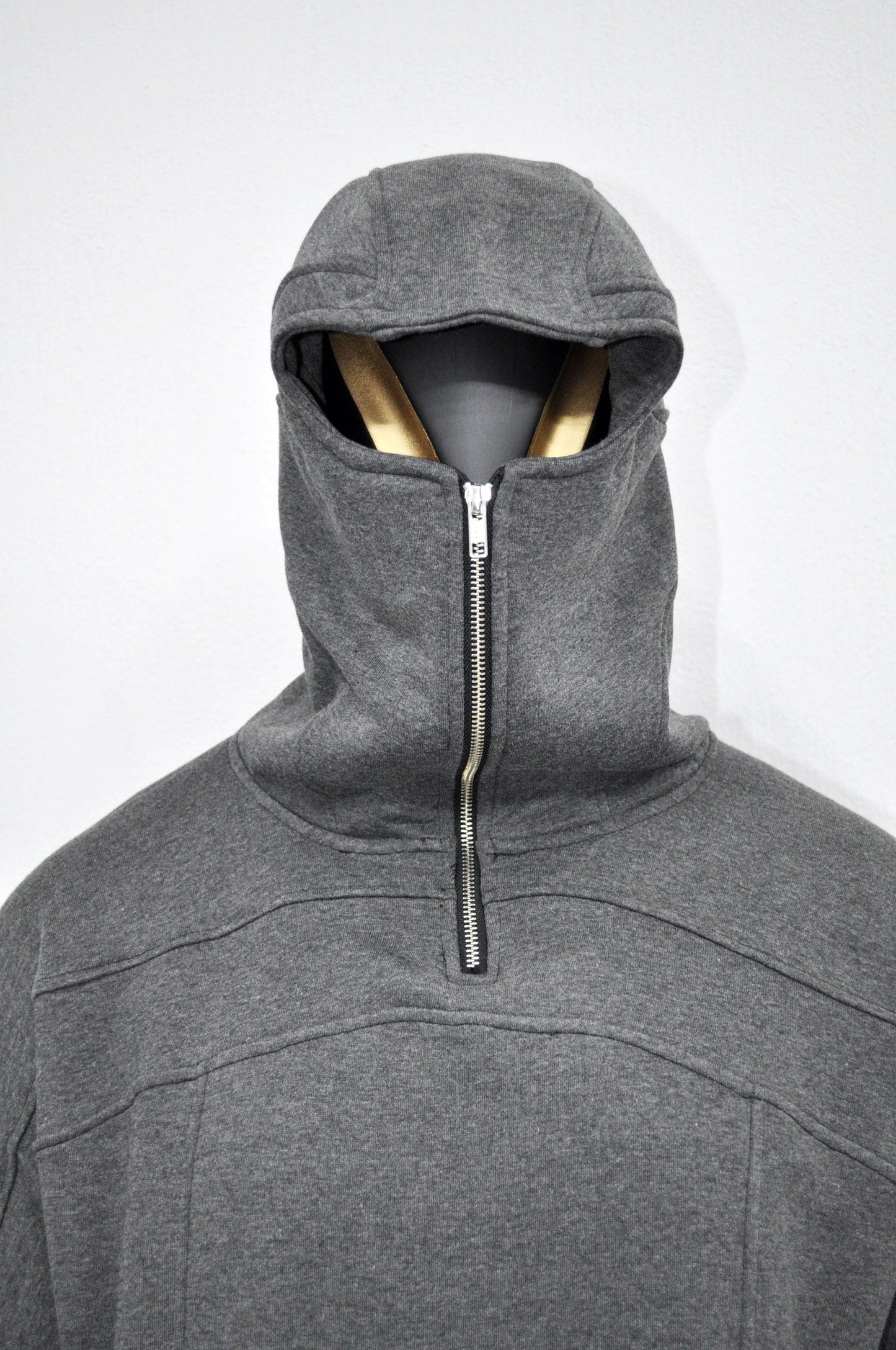 XS-8XL Men's High Quality Asid Wash Look Oversized Hooded Sweatshirt,Half Covering Face Zipper Ashassin ,Cyber Anarchy Burning Man-BB0164