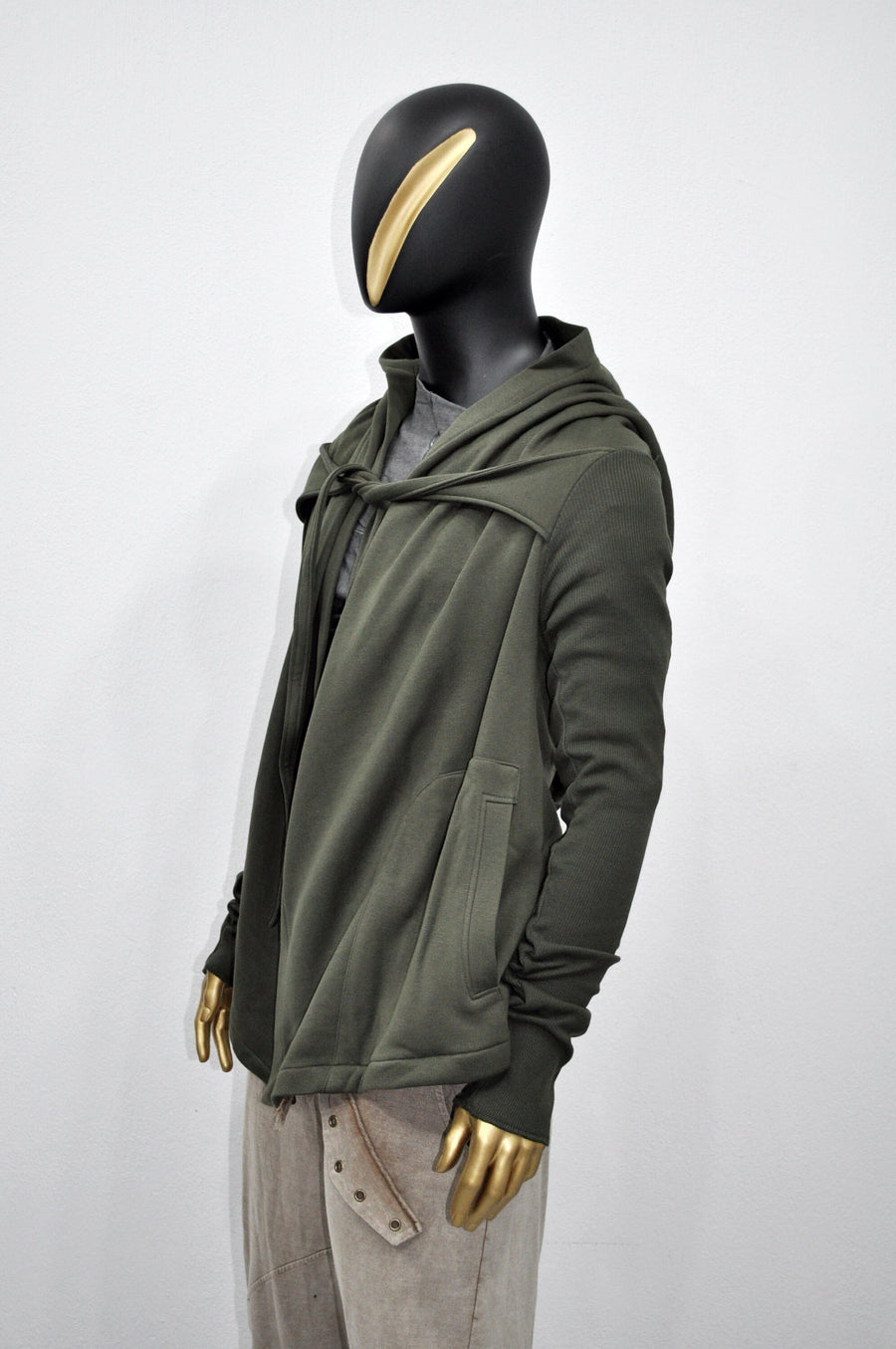 XS-8XL Cyberpunk Asymmetric Big Hooded Tie Dark Ninja Sweatshirt Shawl Pointed Hoodie ,Ashassin Cardigan,Anarchy Futuristic Burning Mn-BB111